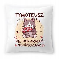Poduszka Dla Tymoteusza Na Urodziny Ze Zdjęciem Na Prezent Biała 40X40 Cm