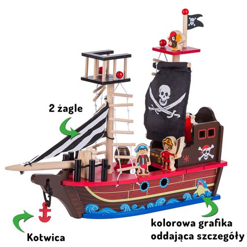 Drewniany statek piracki na Arena.pl