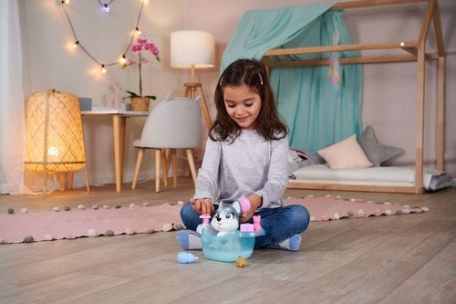 PAMPER PETZ ZESTAW Z WANNĄ INTERAKTYWNY PIESEK HUSKY PIJE SIKA + BUTELECZKA na Arena.pl