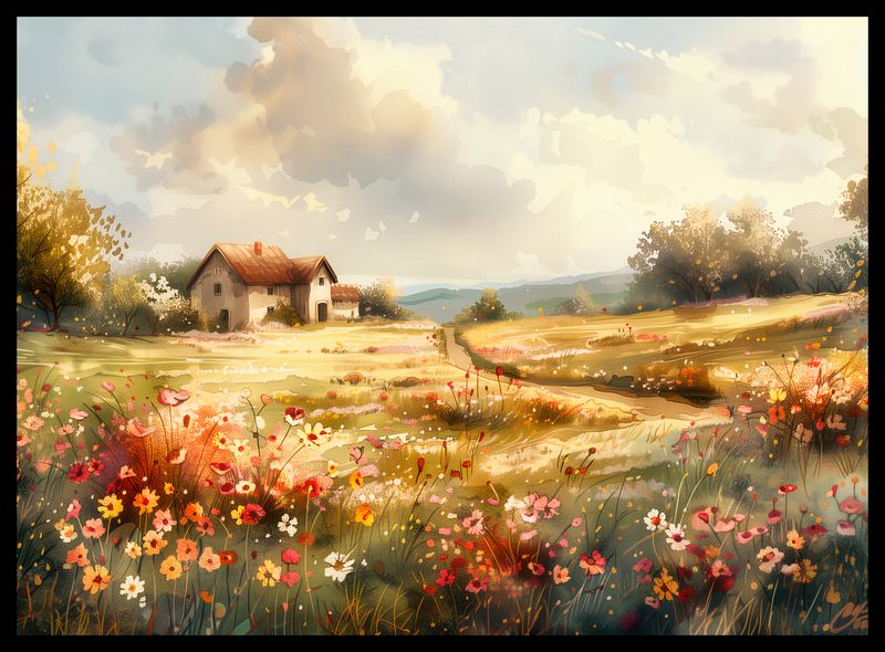 Plakat 55x40cm Sielski Domek zdjęcie 2