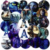 NAKLEJKI NA ZESZYT NALEPKA Z POSTACIAMI KÓŁKO AVATAR WZORY 23EL