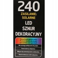 LAMPKI CHOINKOWE 240 LED-ZASILANIE SOLARNE MULTIKOLOR ZEWNĘTRZNE 22 METRY