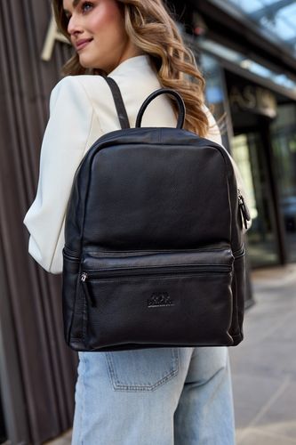 Skórzany plecak A4 duży pojemny do szkoły Włoski kremowy P16 na Arena.pl