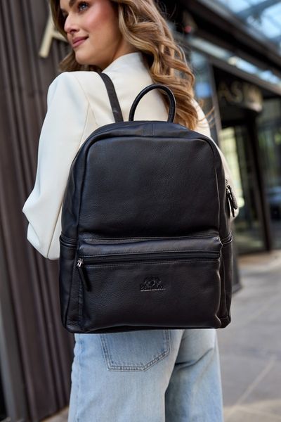 Skórzany plecak A4 duży pojemny do szkoły Włoski kremowy P16 zdjęcie 2