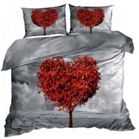 Pościel 3D bawełna satyna 140x200cm DRZEWO MIŁOŚCI