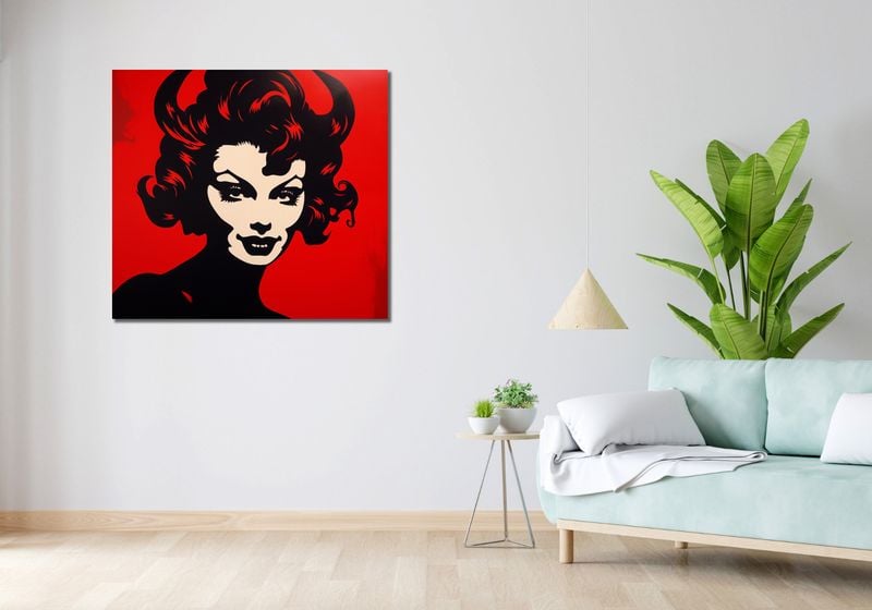 Obraz 100x90cm Czerwona Diablica zdjęcie 2