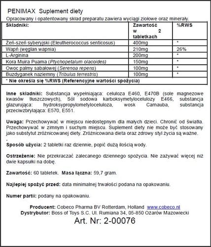 Supl.diety PENIMAX (60 PCS) LAVETRA na Arena.pl