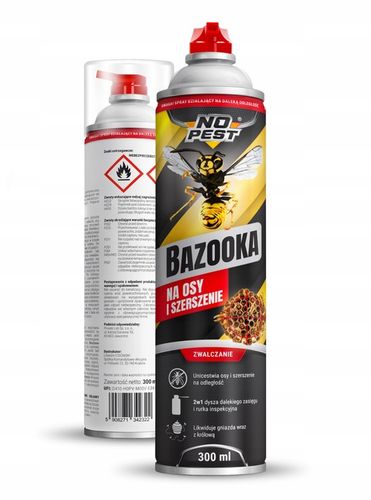 SILNY SPRAY PREPARAT OPRYSK ŚRODEK NA OSY SZERSZENIE GNIAZDA BAZOOKA na Arena.pl
