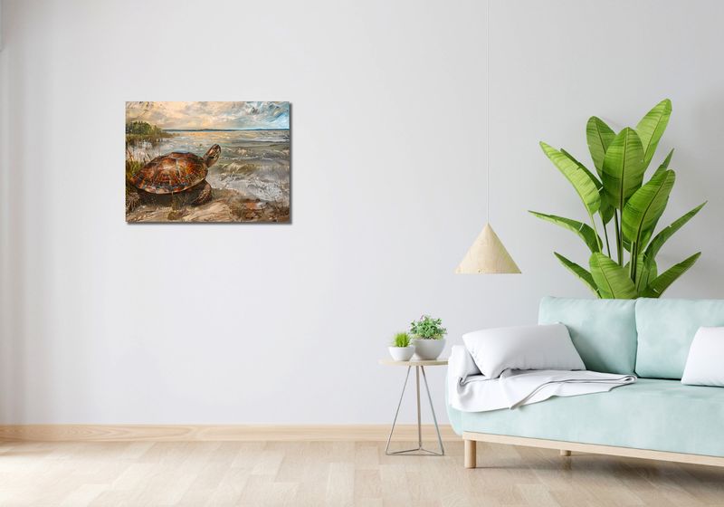 Obraz 70x50cm Nadmorski Żółw zdjęcie 2