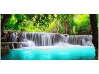 OBRAZ KOLOROWA WODA KOLOROWY WODOSPAD BŁĘKITNA RZEKA