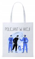 Dla Policjanta Policjantki Torba Eco Biała Shopper Z Nadrukiem Ze Zdjęciem