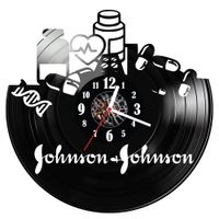 Zegar ścienny z płyty winylowej Johnson and Johnson 166.14