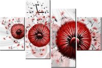 120CM 80CM ZEGAR 4 ELEM CZERWONE DMUCHAWCE 6 OBRAZ ŚCIENNY