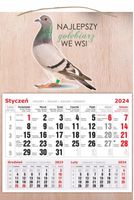 KALENDARZ 2025 jednodzielny DREWNIANY prezent z nadrukiem dla gołębiarza
