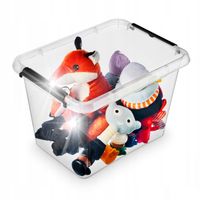 POJEMNIK Z POKRYWKĄ DO PRZECHOWYWANIA BOX 19L PRZEZROCZYSTY 29x39x26cm
