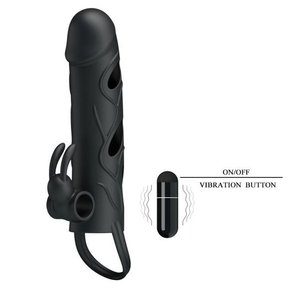PRETTY LOVE - PENIS SLEEVE WITH BALL STRAP vibration zdjęcie 4