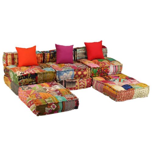 Patchworkowa sofa modułowa 3-osobowa VidaXL na Arena.pl