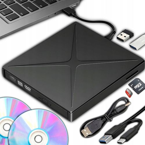 NAPĘD CD DVD +/-RW ZEWNĘTRZNY USB 3.0 NAGRYWARKA CD PRZENOŚNY ODTWARZACZ na Arena.pl