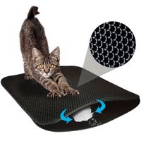 Mata Pod Kuwetę Dwuwarstwowa Podkładka Wycieraczka Dla Kota Czarna