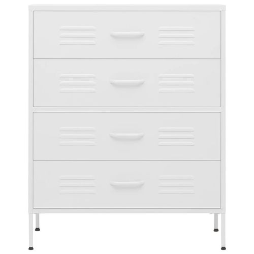Szafka z szufladami, biała, 80x35x101,5 cm, stalowa na Arena.pl