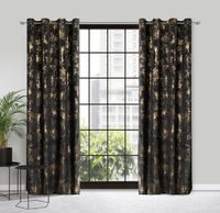 Zasłona gotowa na przelotkach TONIA 140x250 Eurofirany czarno/złota