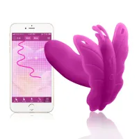 realov lydia i purple - wibrujący motylek, sterowanie smartfonem, silikon