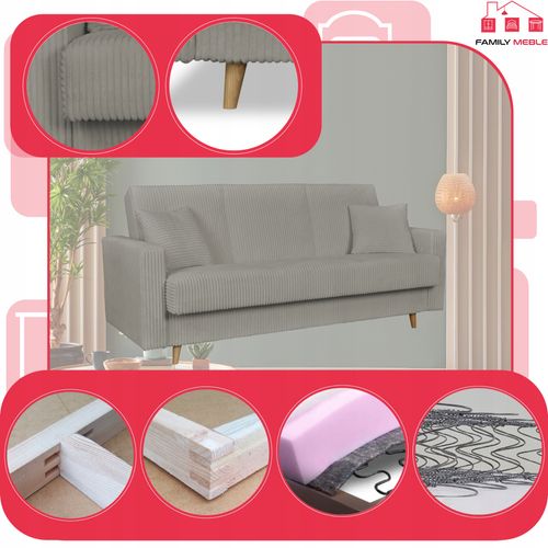 Zestaw mebli wypoczynkowy Rene wersalka kanapa fotele Bonell Family Meble na Arena.pl