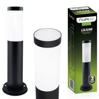 Lampa ogrodowa słupek LILIUM black 45cm E27 LUMILED
