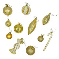 ZESTAW BOMBEK CHOINKOWYCH 40 sztuk ZŁOTE BOMBKI NA CHOINKĘ ZAWIESZKI ŚWIĘTA