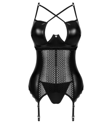 Odważny czarny gorset z wiązaniem XS/S na Arena.pl