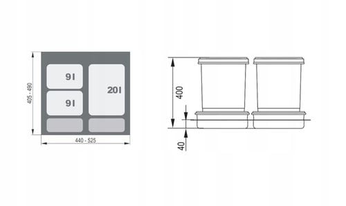 POJEMNIKI NA ODPADY SORTOWNIKI NA ŚMIECI REJS PRAKTIKO WYSOKI 1x20L na Arena.pl