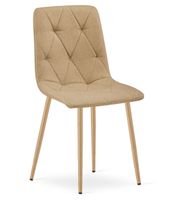 Krzesło jadalniane tapicerowane brązowe z nogami w kolorze drewna