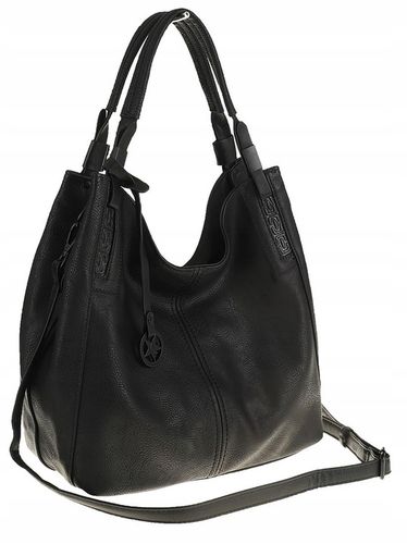 Tommasini Torebka Damska Listonoszka Duża Torba Shopper Worek 2692 Czarna na Arena.pl