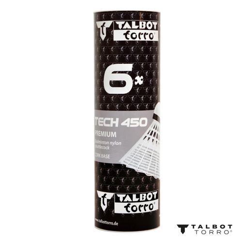 lotki do badmintona talbot torro tech 450 medium 6 szt. - białe na Arena.pl