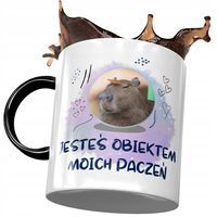 Kubek Czarny Kapibara Na Urodziny Imieniny Prezent Z Nadrukiem Ze Zdjęciem