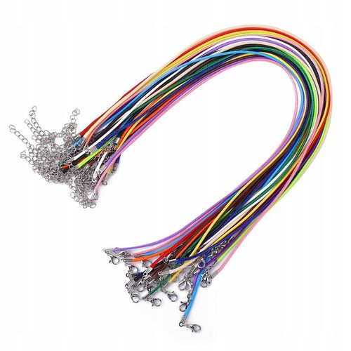 20× Naszyjnik Rzemyk kolor z zapięciem 45cm na Arena.pl