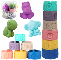 Piłki Klocki Piłeczki Sensoryczne Do Układania Antystresowe Kolorowe 9 Szt