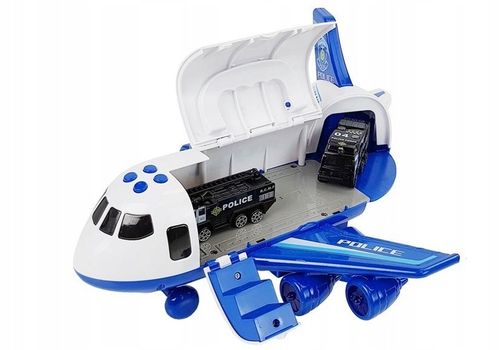 TRANSPORTER SAMOLOT 3 AUTA POLICJA ZESTAW ZABAWKA ŚWIATŁA LED DŹWIĘKI na Arena.pl