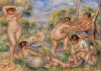 Bathing Group, Pierre-Auguste Renoir - plakat 50x40 cm