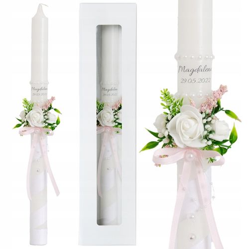 ŚWIECA KOMUNIJNA DO I KOMUNII ŚWIĘTEJ IMIĘ DATA na Arena.pl