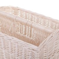 Wiklinowy Wybielany Kosz Organizer z Przegrodą 41x29 H24/26 cm