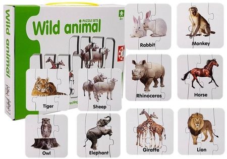 Puzzle edukacyjne dzikie zwierzęta 10 el