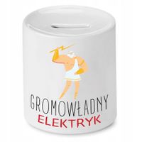 Skarbonka Prezent Dla Elektryka Gromowładny Z Nadrukiem Ze Zdjęciem