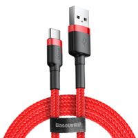 wytrzymały elastyczny kabel przewód usb usb-c qc3.0 3a 1m czerwony