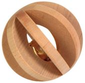 Drewniana piłka z dzwoneczkiem - zabawka dla gryzoni i królików Trixie 6cm