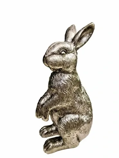 FIGURKA OZDOBNA - SREBRNY ZAJĄC KRÓLIK model I zdjęcie 1
