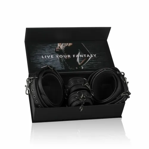 easytoys zestaw mankietow na uda i nadgarstki, regulowane, czarne na Arena.pl