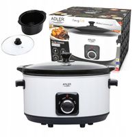 Wolnowar Z Wyjmowaną Ceramiczną Misą 290W 3 Poziomy Gotowania Adler Ad6413W