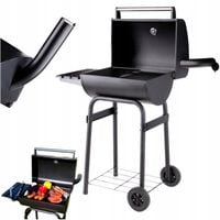 PRZENOŚNY GRILL WĘGLOWY Z POKRYWĄ, STAL NIERDZEWNA RUSZT 47*34CM 99902 LUND
