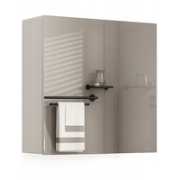 SZAFKA ŁAZIENKOWA WISZĄCA Z LUSTREM NAD UMYWALKĘ 2 DRZWI BIAŁA NOWOCZESNA